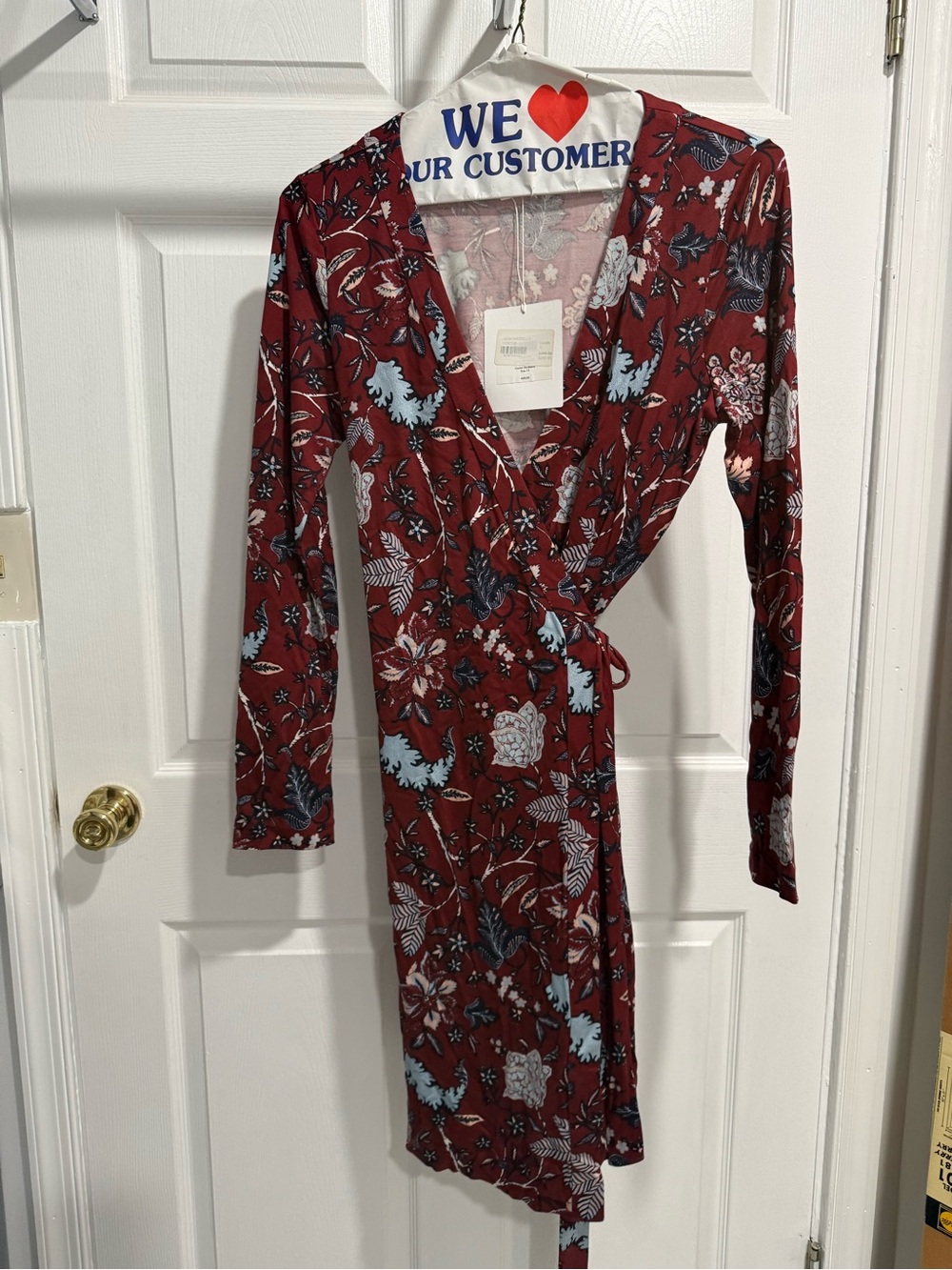 Diane Von Furstenberg Burgundy Floral Wrap Dress